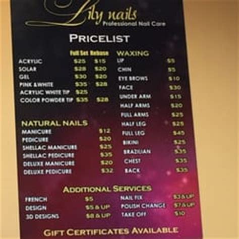 Lily Nails Prices